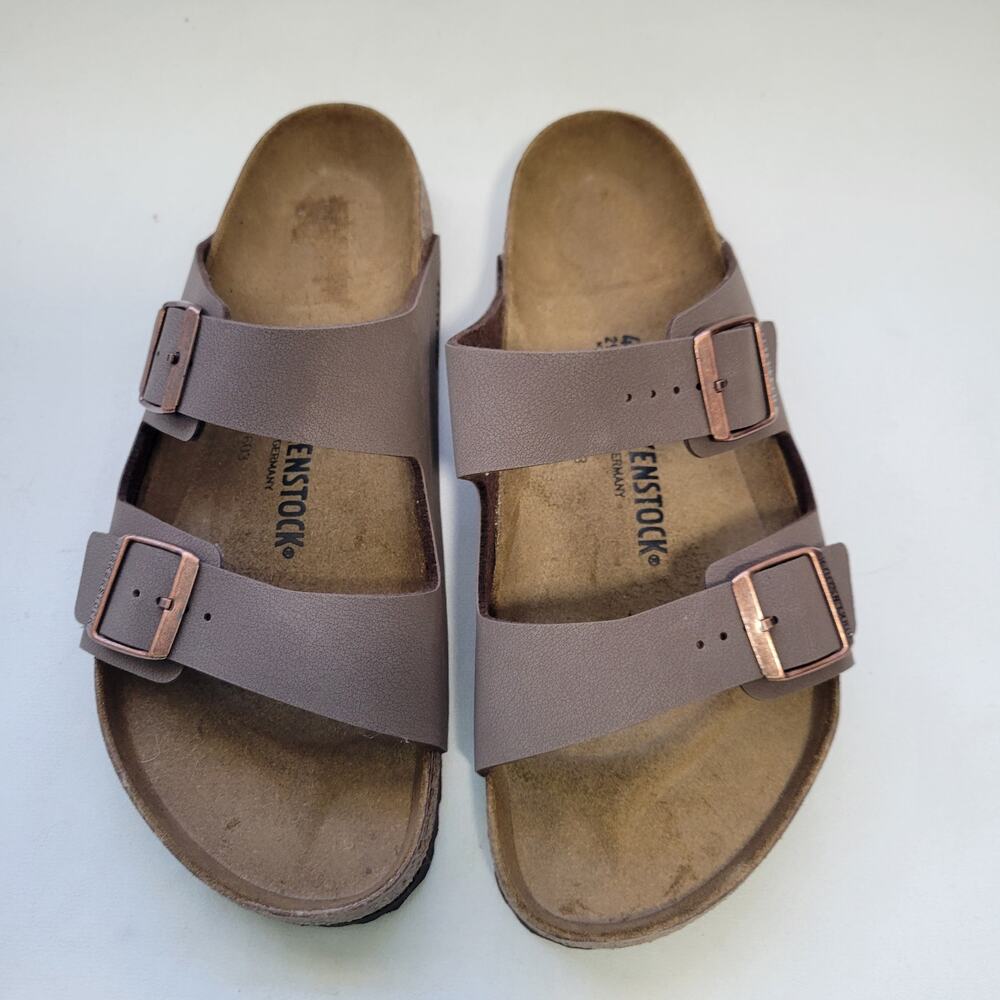 Birkenstock Brown Arizona Adjustable Straps Bronze Buckles Sandals Size 45(12)